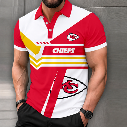LIMITED EDITION - NEW CUSTOMIZED NFL01 KCC KANSAS CITY CHIEFS POLO SHIRT, ZIP POLO SHIRT & T-SHIRTS
