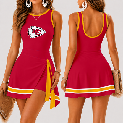 [SPECIAL OFFER] NEW CUSTOMIZED NFL01 KCC KANSAS CITY CHIEFS WOMEN'S SUMMER SKORT DRESS