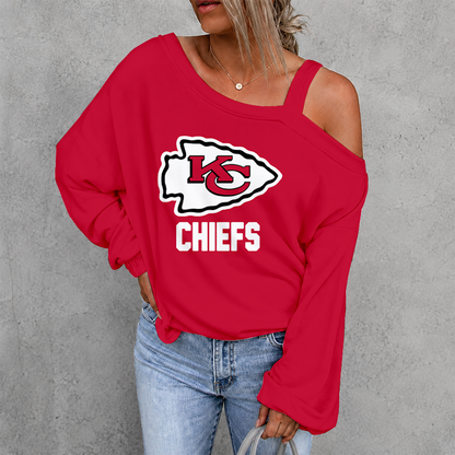 [SPECIAL OFFER] NEW CUSTOMIZED NFL01 KCC KANSAS CITY CHIEFS DROP SHOULDER SWEATSHIRT