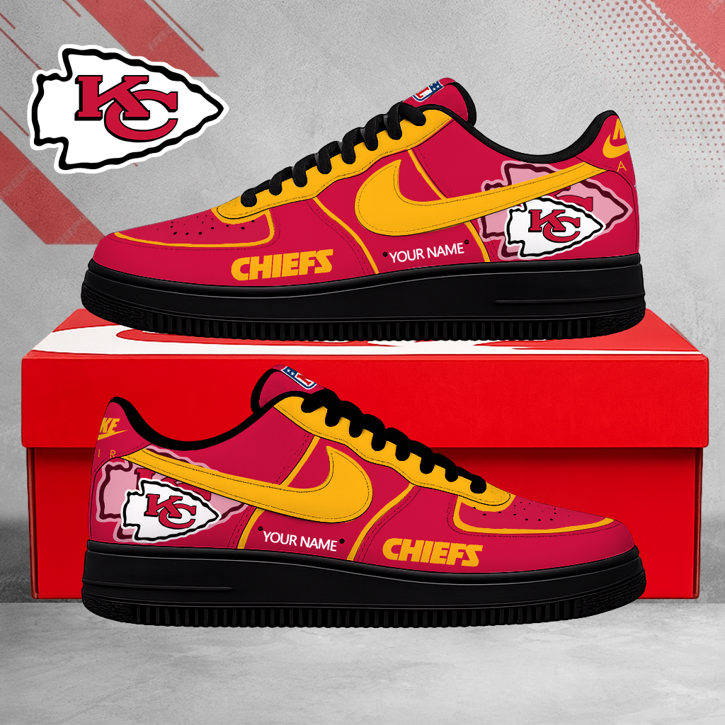 SPECIAL EDITION - NEW CUSTOMIZED NFL01 KCC KANSAS CITY CHIEFS AF1 SHOES
