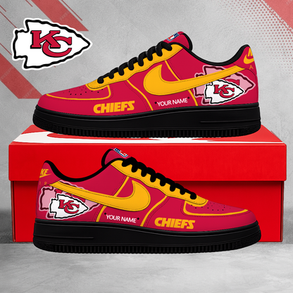 SPECIAL EDITION - NEW CUSTOMIZED NFL01 KCC KANSAS CITY CHIEFS AF1 SHOES