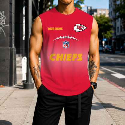 LIMITED EDITION - NEW CUSTOMIZED NFL01 KCC KANSAS CITY CHIEFS MEN'S GYM SHIRT