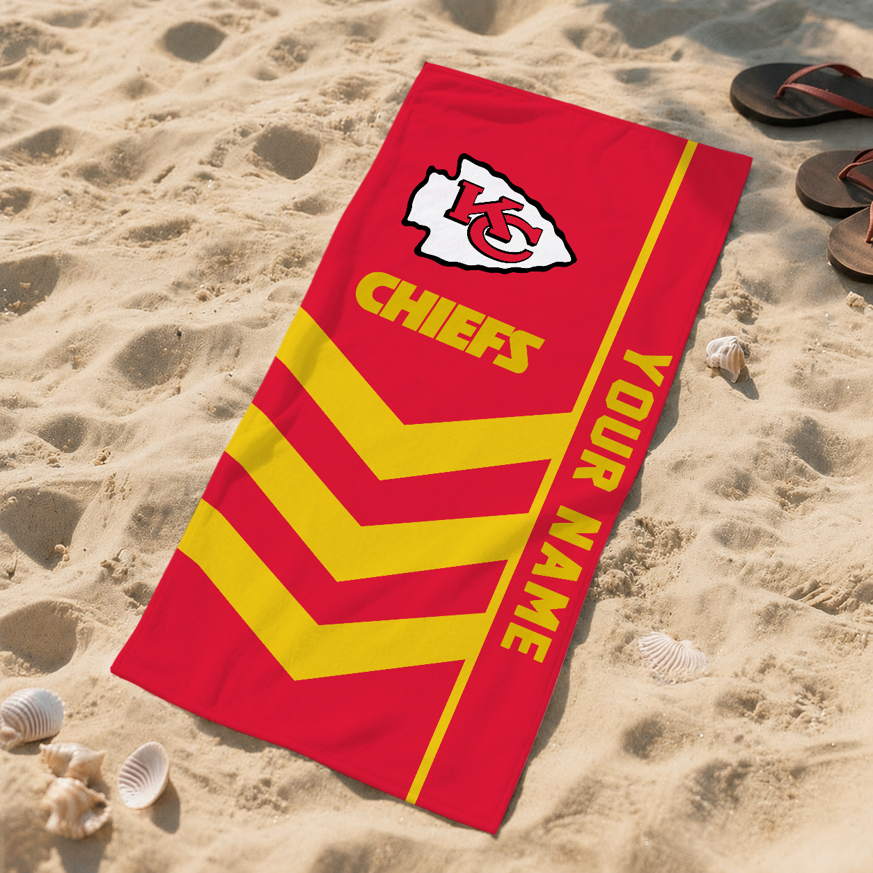 SPECIAL EDITION - NEW CUSTOMIZED NFL01 KCC KANSAS CITY CHIEFS BEACH TOWEL
