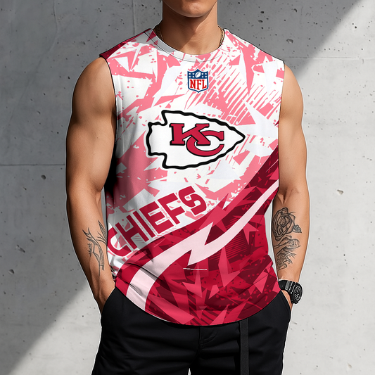 LIMITED EDITION - NEW CUSTOMIZED NFL01 KCC KANSAS CITY CHIEFS MEN'S GYM SHIRT