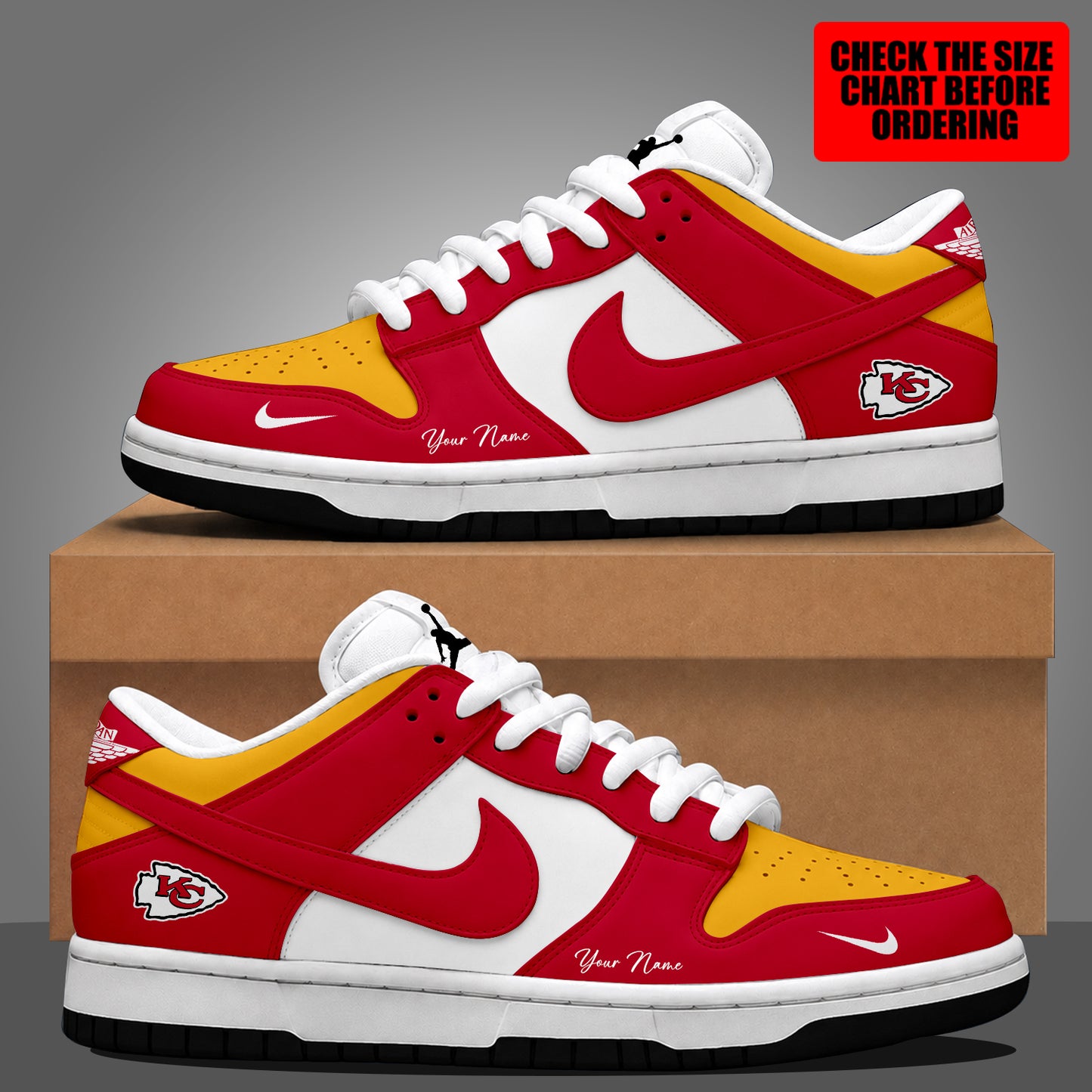 [SPECIAL OFFER] NEW CUSTOMIZED NFL01 KCC KANSAS CITY CHIEFS DUNK LOW SHOES