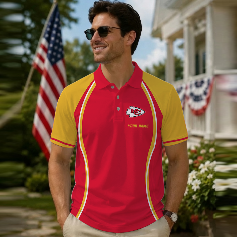 [SPECIAL OFFER] NEW CUSTOMIZED NFL01 KCC KANSAS CITY CHIEFS POLO SHIRT