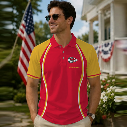 [SPECIAL OFFER] NEW CUSTOMIZED NFL01 KCC KANSAS CITY CHIEFS POLO SHIRT