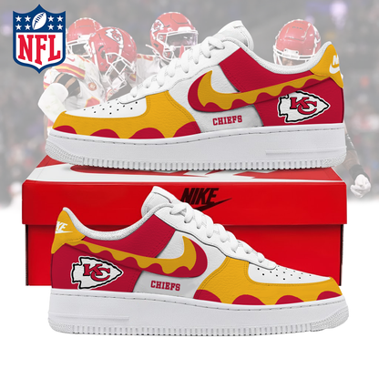 FINAL CLEARANCE - NEW CUSTOMIZED NFL01 KCC KANSAS CITY CHIEFS AF1 SNEAKERS