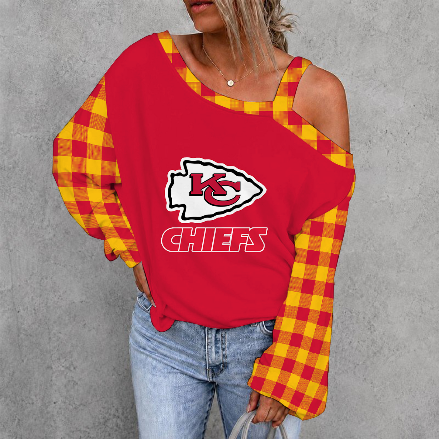 [SPECIAL OFFER] NEW CUSTOMIZED NFL01 KCC KANSAS CITY CHIEFS DROP SHOULDER SWEATSHIRT