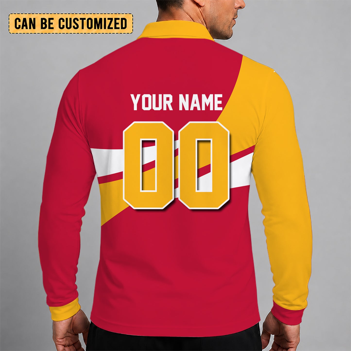 [SPECIAL OFFER] NEW CUSTOMIZED NFL01 KCC KANSAS CITY CHIEFS LONG SLEEVE POLO SHIRT