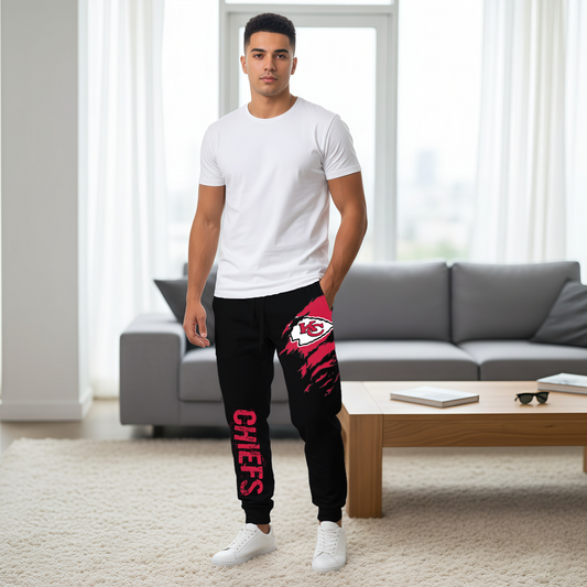 LIMITED EDITION - NEW PERSONALIZED NFL01 KCC KANSAS CITY CHIEFS JOGGERS