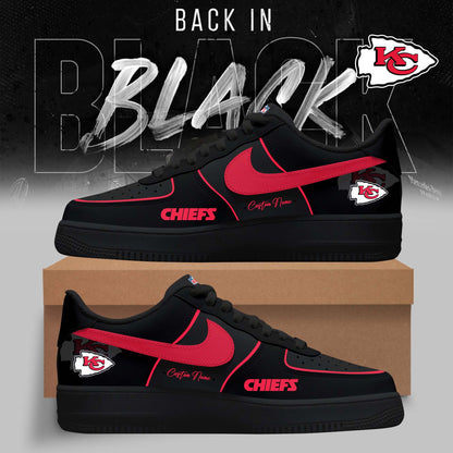 LIMITED EDITION - NEW CUSTOMIZED NFL01 KCC KANSAS CITY CHIEFS AF1 SNEAKERS