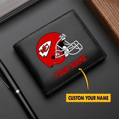 LIMITED EDITION - NEW CUSTOMIZED NFL01 KC CHIEFS LEATHER WALLET