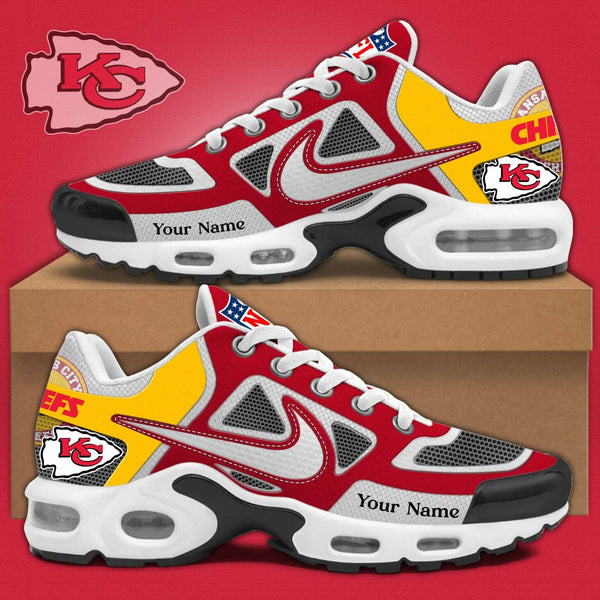 LIMITED EDITION - NEW CUSTOMIZED NFL01 KCC KANSAS CITY CHIEFS UNISEX AIR MAX PLUS SNEAKERS