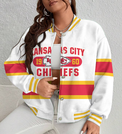 LIMITED EDITION - NEW CUSTOMIZED NFL01 KCC KANSAS CITY CHIEFS SATIN VARSITY & BASEBALL JACKET