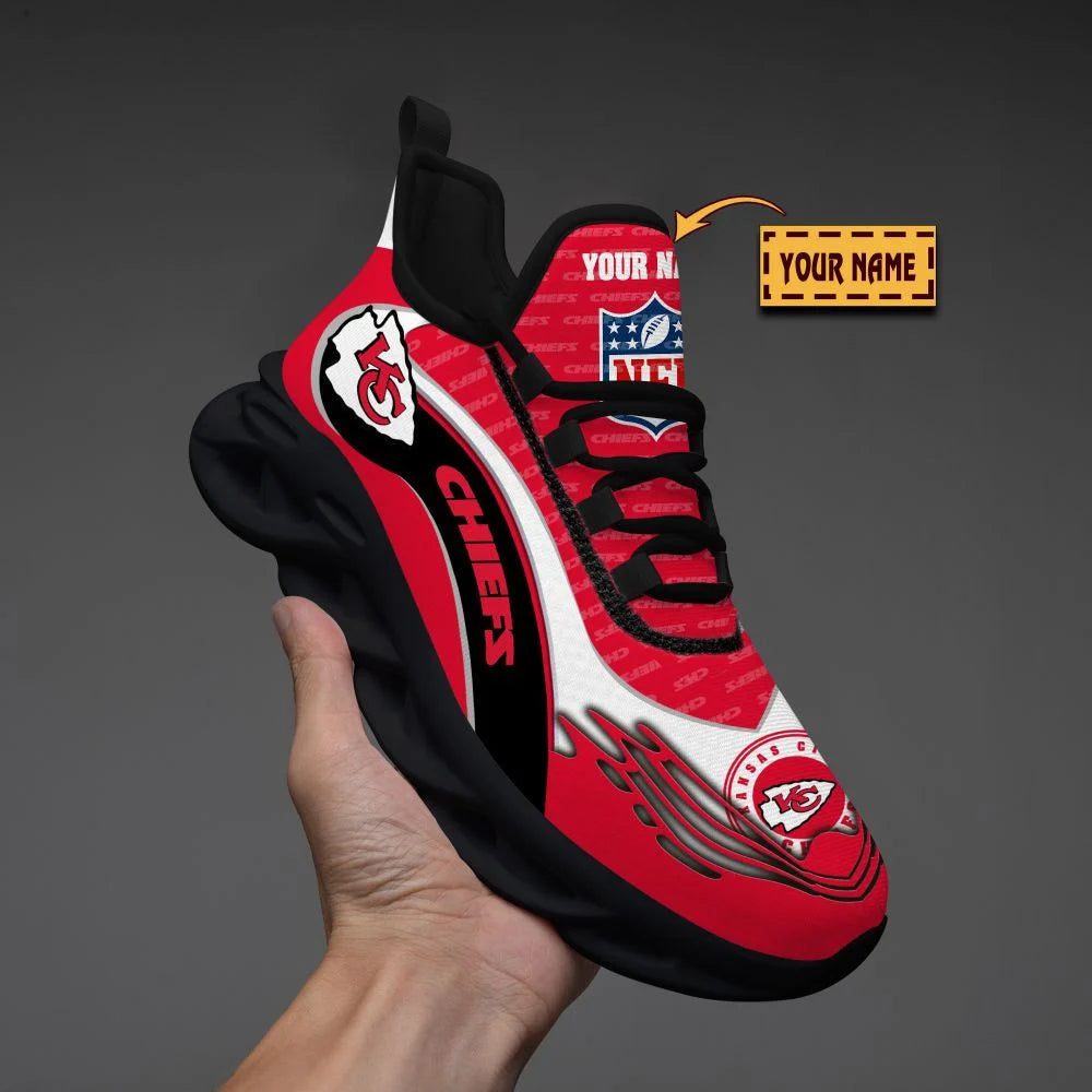LIMITED EDITION - NEW CUSTOMIZED NFL01 KCC KANSAS CITY CHIEFS UNISEX MAX SOUL SHOES