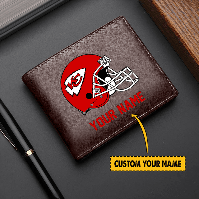 LIMITED EDITION - NEW CUSTOMIZED NFL01 KC CHIEFS LEATHER WALLET