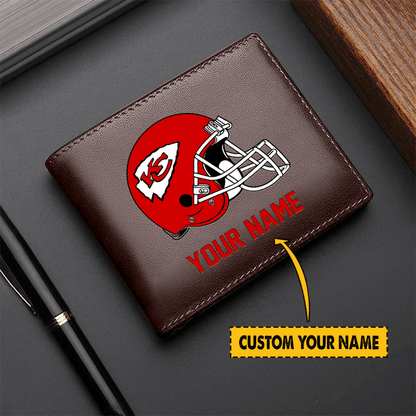 LIMITED EDITION - NEW CUSTOMIZED NFL01 KC CHIEFS LEATHER WALLET