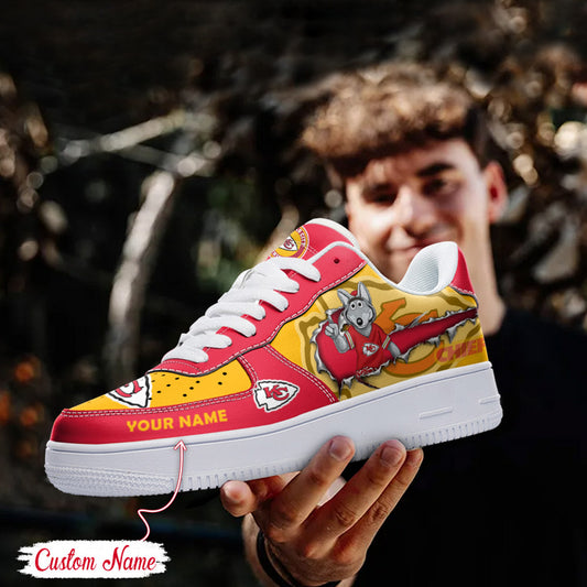 LIMITED EDITION - NEW CUSTOMIZED NFL01 KCC KANSAS CITY CHIEFS AF1 SNEAKERS