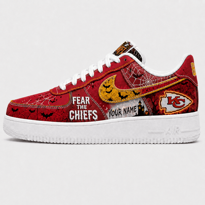 [SPECIAL OFFER] NEW CUSTOMIZED NFL01 KCC KANSAS CITY CHIEFS HALLOWEEN AF1 SHOES