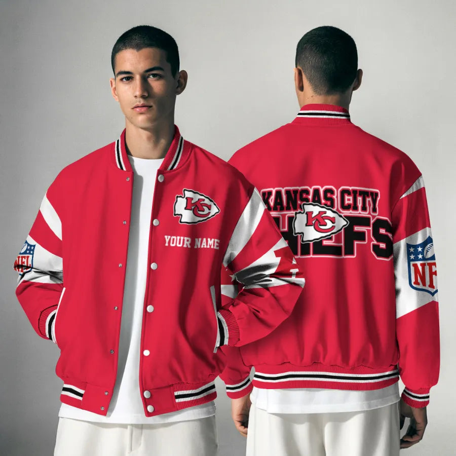 [HOT DEAL] NEW CUSTOMIZED NFL01 KCC KANSAS CITY CHIEFS SATIN VARSITY & BASEBALL JACKET