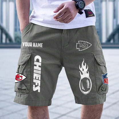[SPECIAL OFFER] NEW CUSTOMIZED NFL01 KCC KANSAS CITY CHIEFS CARGO SHORTS
