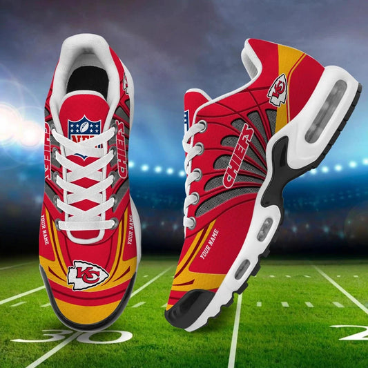 LIMITED EDITION - NEW CUSTOMIZED NFL01 KCC KANSAS CITY CHIEFS AIR MAX PLUS SNEAKERS