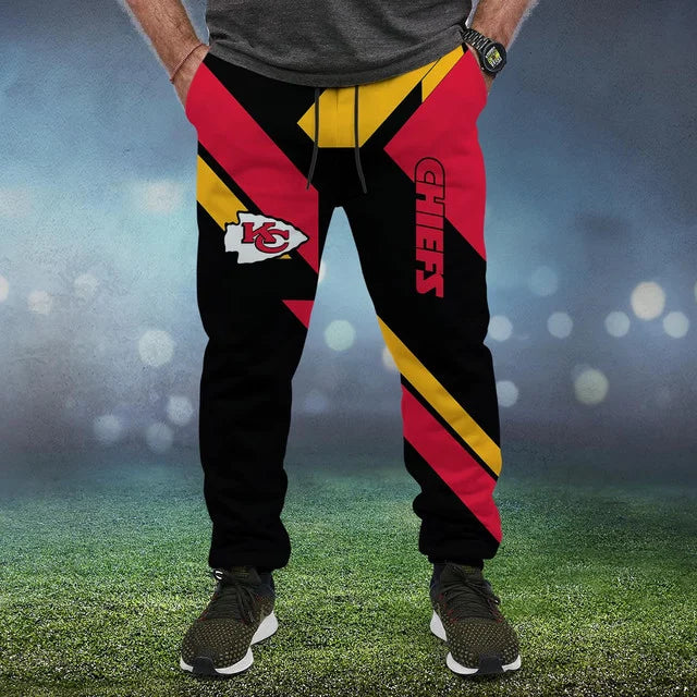 LIMITED EDITION - NEW CUSTOMIZED NFL01 KCC KANSAS CITY CHIEFS SWEATPANTS