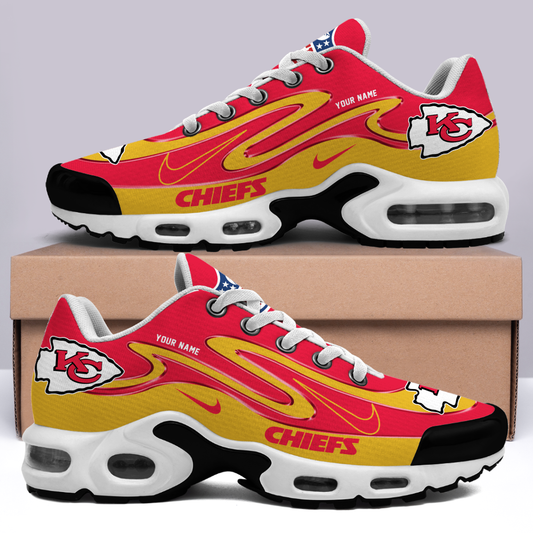 LIMITED EDITION - NEW CUSTOMIZED NFL01 KCC KANSAS CITY CHIEFS AIR MAX PLUS SNEAKERS