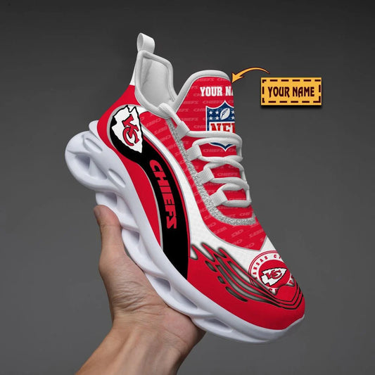 LIMITED EDITION - NEW CUSTOMIZED NFL01 KCC KANSAS CITY CHIEFS UNISEX MAX SOUL SHOES
