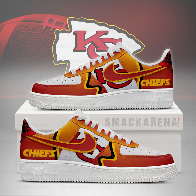 LIMITED EDITION - NEW CUSTOMIZED NFL01 KCC KC CHIEFS AF1 SNEAKERS