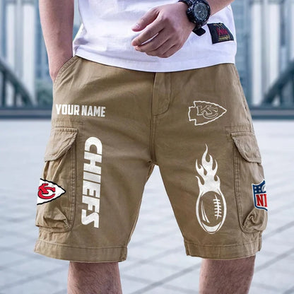[SPECIAL OFFER] NEW CUSTOMIZED NFL01 KCC KANSAS CITY CHIEFS CARGO SHORTS