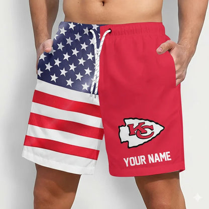LIMITED EDITION - NEW CUSTOMIZED NFL01 KCC KANSAS CITY CHIEFS SHORT PANTS