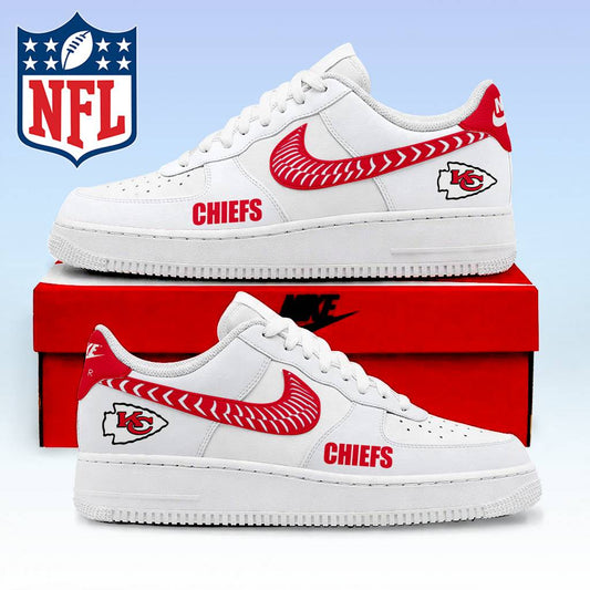 LIMITED EDITION - NEW CUSTOMIZED NFL01 KCC KANSAS CITY CHIEFS AF1 SNEAKERS