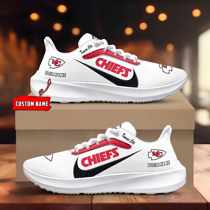 [SPECIAL OFFER] NEW CUSTOMIZED NFL01 KCC KANSAS CITY CHIEFS ROAD RUNNING SHOES