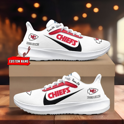 [SPECIAL OFFER] NEW CUSTOMIZED NFL01 KCC KANSAS CITY CHIEFS ROAD RUNNING SHOES