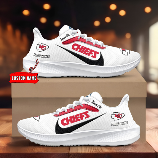 [SPECIAL OFFER] NEW CUSTOMIZED NFL01 KCC KANSAS CITY CHIEFS ROAD RUNNING SHOES