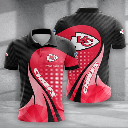 LIMITED EDITION - NEW CUSTOMIZED NFL01 KCC KANSAS CITY CHIEFS POLO, T-SHIRT & SHORT PANTS SET