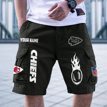 [SPECIAL OFFER] NEW CUSTOMIZED NFL01 KCC KANSAS CITY CHIEFS CARGO SHORTS