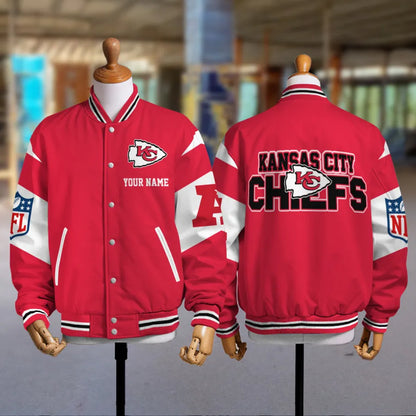 [HOT DEAL] NEW CUSTOMIZED NFL01 KCC KANSAS CITY CHIEFS SATIN VARSITY & BASEBALL JACKET