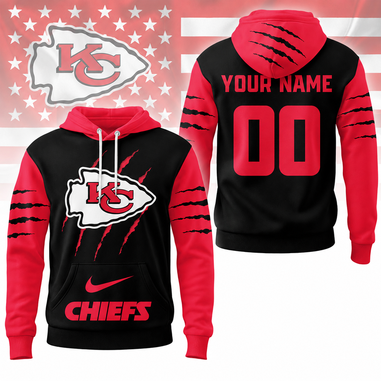 LIMITED EDITION - NEW CUSTOMIZED NFL01 KCC KANSAS CITY CHIEFS T-SHIRT, POLO SHIRT, ZIP POLO SHIRT, SWEATSHIRT, HOODIE & ZIP HOODIE
