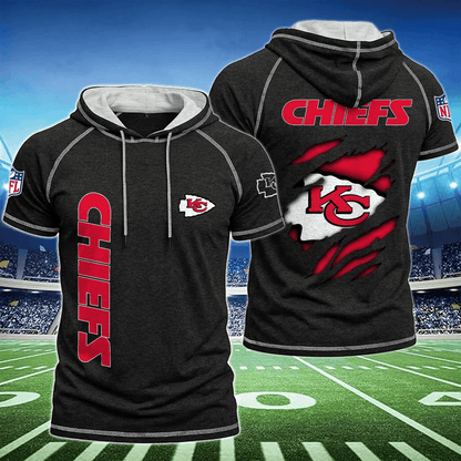 [SPECIAL OFFER] NEW CUSTOMIZED NFL01 KCC KANSAS CITY CHIEFS SHORT SLEEVE HOODIE