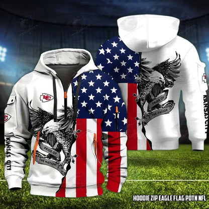[SPECIAL OFFER] NEW CUSTOMIZED NFL01 KCC KANSAS CITY CHIEFS QUARTER ZIP HOODIE