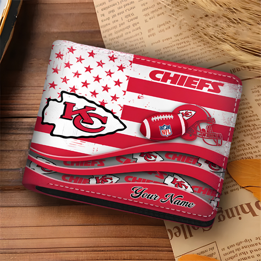 [SPECIAL OFFER] NEW CUSTOMIZED NFL01 KCC KANSAS CITY CHIEFS LEATHER WALLET