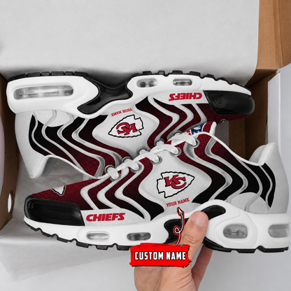 LIMITED EDITION - NEW CUSTOMIZED NFL01 KCC KANSAS CITY CHIEFS AIR MAX PLUS SNEAKERS