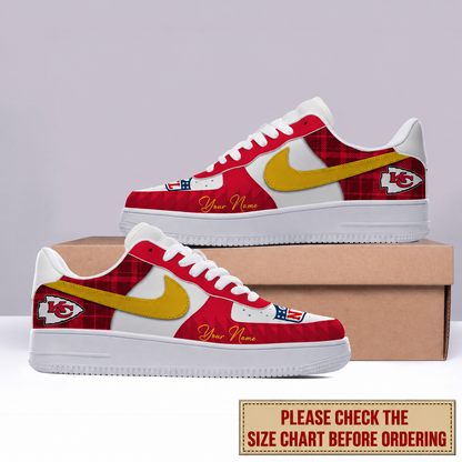 LIMITED EDITION - NEW CUSTOMIZED NFL01 KCC KANSAS CITY CHIEFS AF1 SHOES