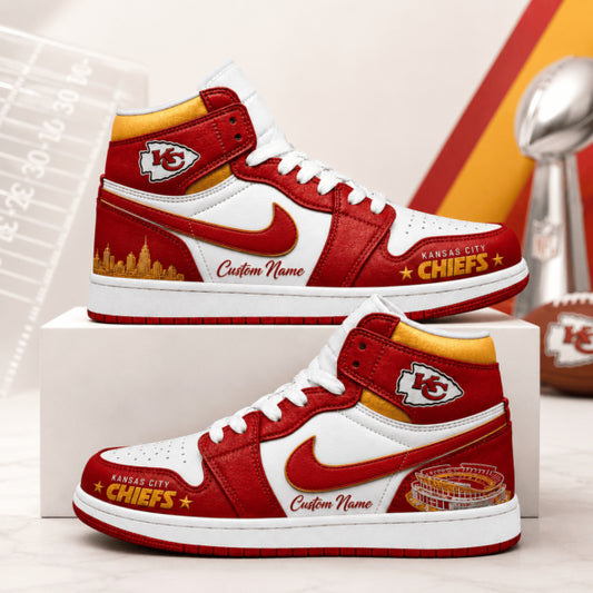 [SPECIAL OFFER] NEW CUSTOMIZED NFL01 KCC KANSAS CITY CHIEFS AIR JORDAN 1