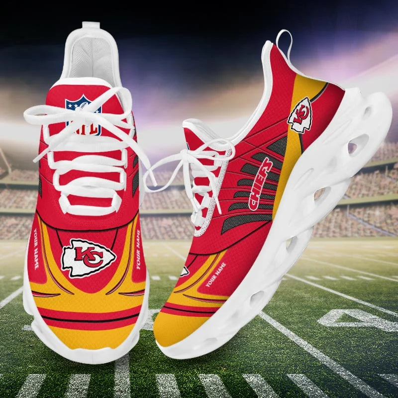 LIMITED EDITION - NEW CUSTOMIZED NFL01 KCC KANSAS CITY CHIEFS UNISEX MAX SOUL SHOES