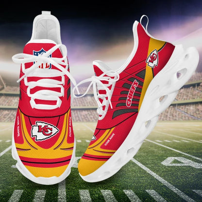 LIMITED EDITION - NEW CUSTOMIZED NFL01 KCC KANSAS CITY CHIEFS UNISEX MAX SOUL SHOES