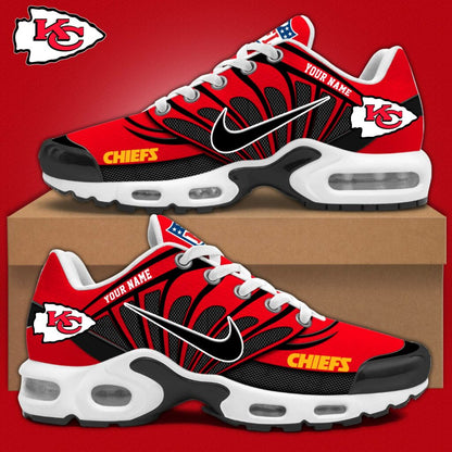 LIMITED EDITION - NEW CUSTOMIZED NFL01 KCC KANSAS CITY CHIEFS AIR MAX PLUS SNEAKERS
